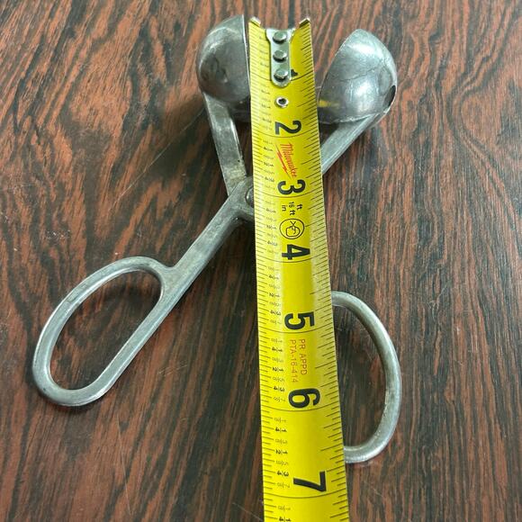 Vintage Metal Meatball Tongs – Mid Century Food Scoop Tool Taiwan Kitchen Gadget - Picture 7 of 8